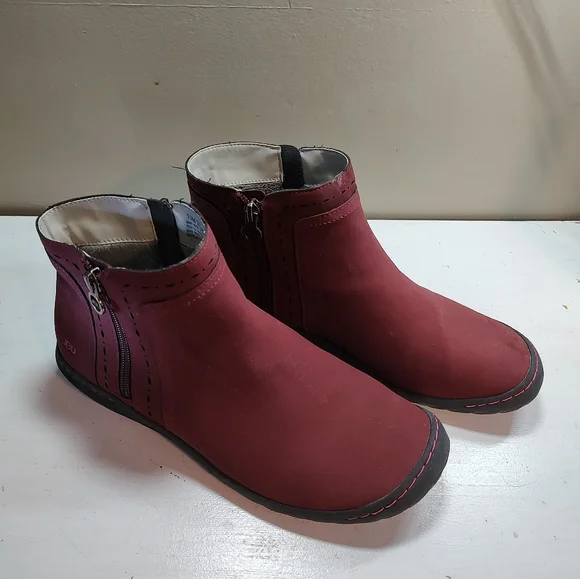 JBU juno double zip wine color ankle boot women's Size 10 - Picture 4 of 16
